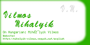 vilmos mihalyik business card